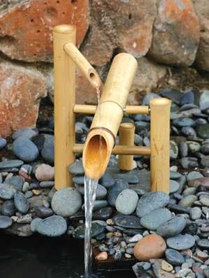 Bamboo fountain close-up